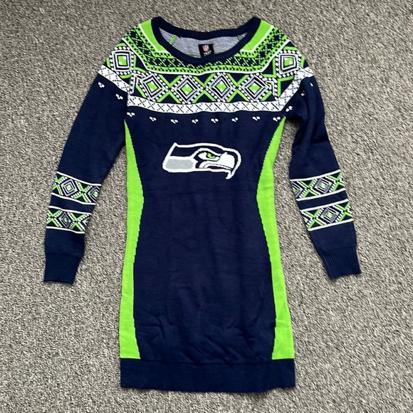 NFL Dresses & Skirts - NFL Seattle Seahawk ugly sweater dress size S